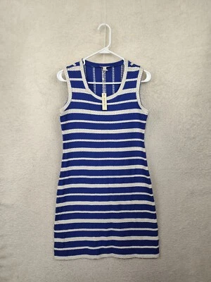 Vestido sin mangas Max Studio para mujer extra pequeño azul a rayas 100 % algodón Foto 1 de 4