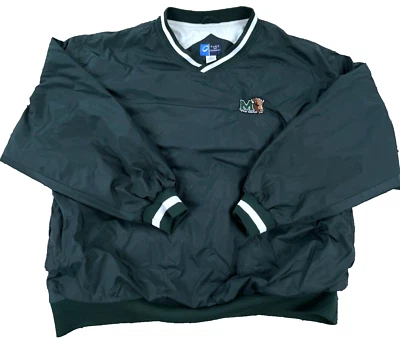 Jaqueta Marshall Thundering Herd Masculina XL Verde Puxar Quebra-Vento Forrada VTG Y2K - Imagem 1 de 4