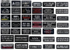 BIKER MOTORCYCLE - FUNNY MEMES - Iron On/Sew-On Embroidered Patches - YOU PICK - Picture 1 of 234