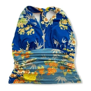 Guess - Women's Blue Floral Halter Tankini Top - M - S445 - Picture 1 of 3