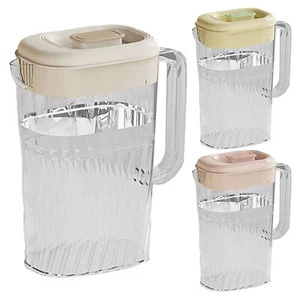 Plastic Serving Pitcher Fridge Jug with Lid Cold Water Juice Drinks Picnic 2.5L - Picture 1 of 15
