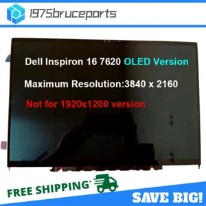 16" Replaces "OLED "Lcd Touch Screen for Dell Inspiron 7620 WQUXGA 5KWCJ 05KWCJ - Afbeelding 1 van 5