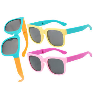Dziecięce okulary przeciwsłoneczne zestaw 3 składane na plażę i imprezę