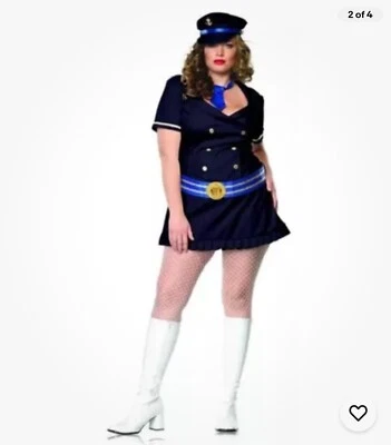 Captivating Captain Plus Sized 1X-2X Halloween Costume Sailor Navy NIP - Image 1 of 4