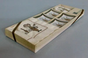 Vintage Cocktail Set of Napkins Coasters Tiny Glass Trays In Original Pack - Picture 1 of 7