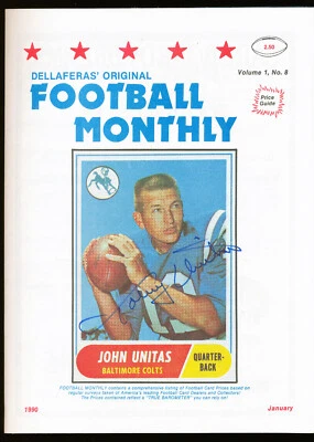 PSA/DNA JOHNNY UNITAS Signed AUTO 1990 Football Monthly MAGAZINE Colts HOF RARE - Image 1 of 4