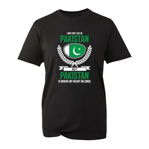 Maglietta My Heart Belongs To Pakistan, Pakistan Independence Day Flag Unisex Top - Foto 1 di 3