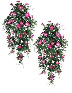 4 künstliche 40" Morning Glory hängende Seidenblumen Fu - Bild 1 von 1