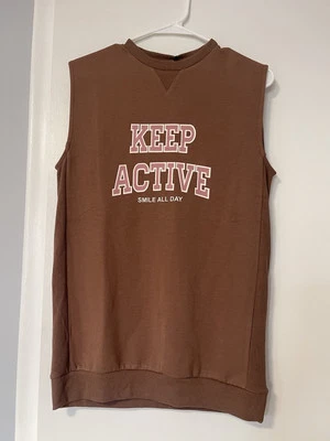 ZARA Kids спортивный туника платье коричневый держать активный размер 9-10 без рукавов - Изображение 1 из 2