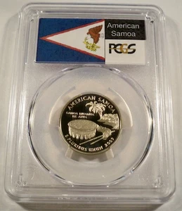 2009-S 25c CLAD PCGS PR70DCAM AMERICAN SAMOA QUARTER PROOF DEEP CAMEO PR 70 DC - Picture 1 of 3