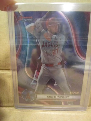 Mike Trout 2024 Bowmans Best No1 фиолетовая ссылка 118/250 - Изображение 1 из 3