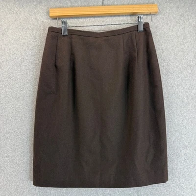 Harve Benard Size 6 Petite 6P Chocolate Brown Wool Skirt Career Pencil Academia - Image 1 of 4