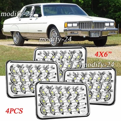 4pcs 4x6" Led Headlights fit Pontiac Parisienne 1975 1976 1977 1978 1979 1980-85 - Image 1 of 4