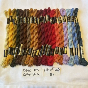 Lot of 20 DMC Cotton Perle #3 Pearl ASSORTED Emboidery Floss 15m/16.4y/5g ea B9 - Picture 1 of 4