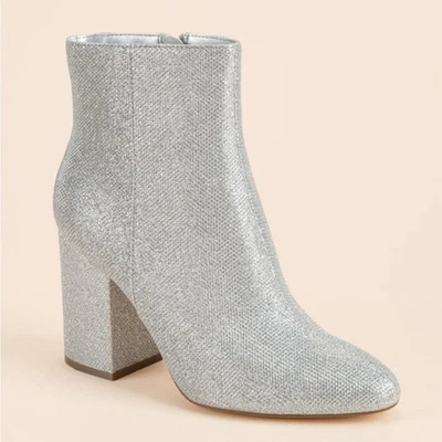 Madden Girl Glitter Fab Silver Shimmer Sparkly Boots 9M - Image 1 of 4