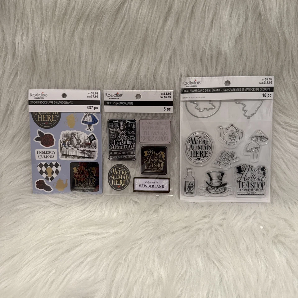 Recollections Alice In Wonderland Sticker Book, Sticker Sheet & Clear Stamps - Image 1 of 4