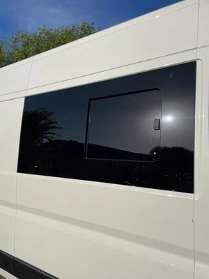Boxer/Ducato/Relay 2007+ & Movano 2021+ Right Hand Sliding Window Privacy - Image 1 of 4
