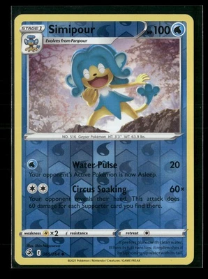 Simipour Reverse Holo Uncommon SWSH08: Fusion Strike 069/264 LP - Image 1 of 2