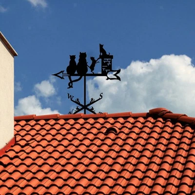 Cat Metal Weathervane Weather Vane Vintage Retro Animal Wind Vane Weathercock - Image 1 of 4