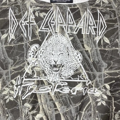 Sudadera Def Leppard Hysteria 1X Leopardo Recortada Gran Tamaño Fuera del Hombro Foto 1 de 4
