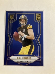 2025 Panini Donruss Elite Will Howard Blue RC /75 Steelers - Picture 1 of 2