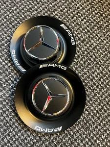 1x 154mm Black Centre Cap For Mercedes AMG Style Wheels - Picture 1 of 7