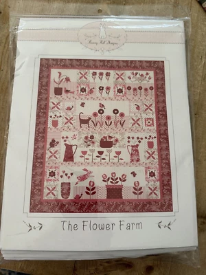 "THE FLOWER FARM " BUNNY HILL DESIGNS   58.5 X 68.5 SUTTON  2022 ** PATTERN** - Image 1 of 2