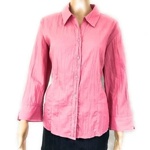 Sonoma Womens Shirt Size Large Pink Long Sleeve Button Down - Picture 1 of 9