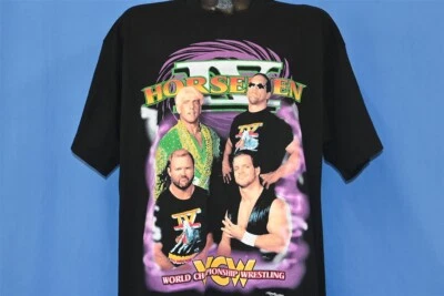 vtg 90s WCW IV FOUR HORSEMEN FLAIR ANDERSON BENOIT MONGO t-shirt WRESTLING 2XL - Image 1 of 4
