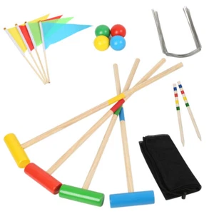 Krocket Holz Spiel Kinder Croquet 4 Spieler Crocket Outdoorspiel Familien Pro - Bild 1 von 10