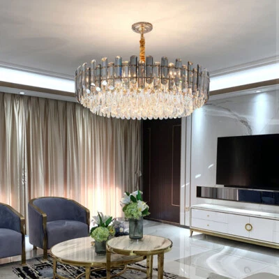 WDW Globo Di Neve Fumé + Trasparente Crystal Oro Metallo Postmoderna Lampadario - Immagine 1 di 4