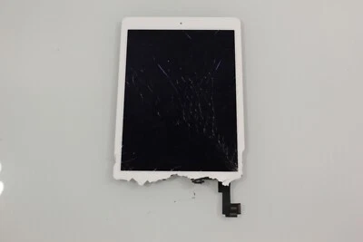 OEM Apple White Digitizer Assembly for iPad Air 2 CRACKED! - Image 1 of 2