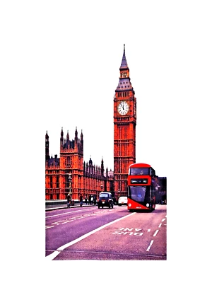 ZOREF UK Premium Quality Cotton Beach Towel Featuring London Big Ben- Fast Drying