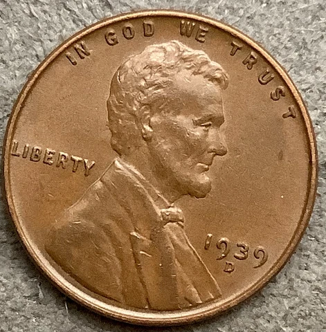 1939 D * Lincoln Wheat Cent - High Grade ~ A728 Cover