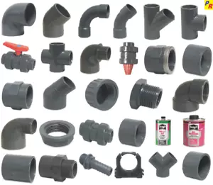 PVC Fittinge 20 mm, 25 mm, 32 mm, 40 mm, 50 mm, 63 mm, Winkel,Muffe,Rohr,Bogen - Bild 1 von 44