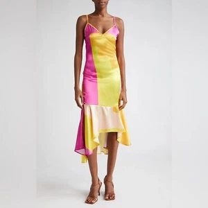 HOUSE OF AAMA x Gianni Lee Original Sunrise Print Satin Slipdress Size 2 - Picture 1 of 16
