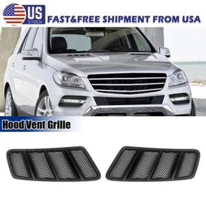 A Pair Front Hood Vent Cover Air Grille Trim Mesh For Mercedes W166 GL/GLE/GLS - Picture 1 of 10