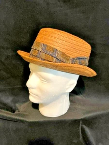 Vintage Dobbs Fifth Avenue NY Stroh Fedora Hut Band Cocoanut - Bild 1 von 8