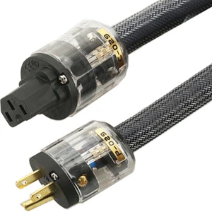 Audiophile HiFi Audio Power Cable Pure Copper EU US Schuko Ac Mains Supply Cord - Picture 1 of 11