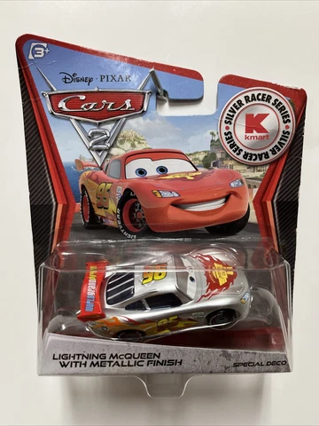 Mattel Disney Pixar Cars 2 Lightning McQueen Silver Racer Metallic Finish Kmart Cover