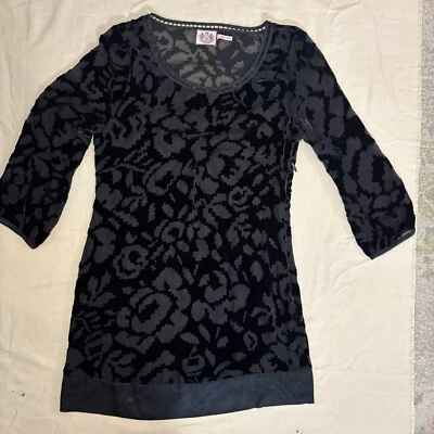 Vestido De Colección Juicy Couture Y2K Negro Devore Burnout Terciopelo Floral Seda Fiesta Talla 4 Foto 1 de 4