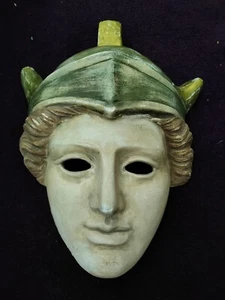 ERGANI ATHENA Hermes Mask Greek Mythology Handmade Chalkware 11" - Picture 1 of 4
