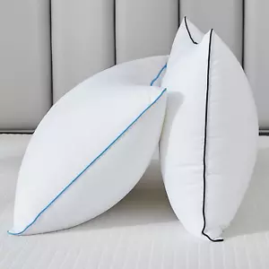 Bed Pillows for Sleeping - Pillows Standard Size Set of 2 Cooling Luxury Hotel Q - Picture 1 of 12