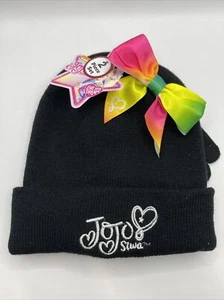 Nickelodeon Little Girl's JoJo Siwa Winter Hat and Glove Set with Bow Age 4-7 - Picture 1 of 2