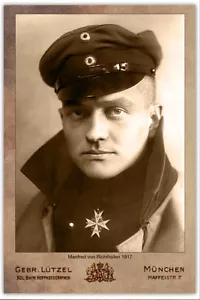MANFRED VON RICHTHOFEN Der Rote Baron Deutsch WWI FLIEGENDES ACE 1917 Luftfahrt CDV RP - Bild 1 von 1