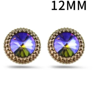SNAP IN BUTTON CHARM FITS GINGER SNAPS STYLE JEWELRY MINI IRIDESCENT #53 DIAMOND - Picture 1 of 2