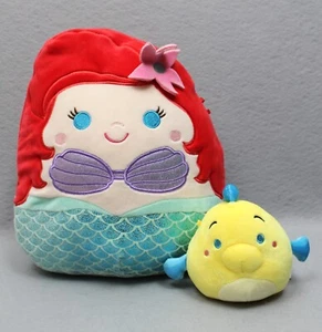 Squishmallow Disney The Little Mermaid Ariel 10" & Flounder 5" Kellytoy 2021 - Picture 1 of 4