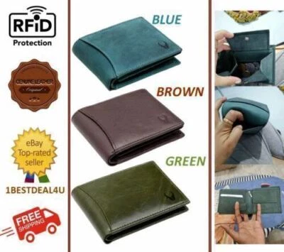 Men Men's RFID Blocking Leather Wallet Credit Card ID Durable WILDHORN - Image 1 of 4