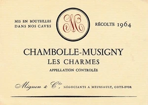 Chambolle Musigny Mignon & Cie Appellation Controles Vintage Wine Bottle Label - Picture 1 of 2
