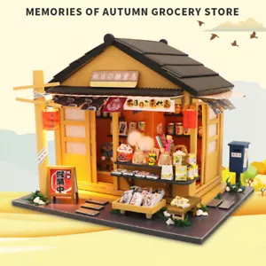 1:24 Japanese Grocery Store DIY Dollhouse Wooden Dolls House + Music +Tool + LED - Picture 1 of 18